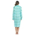 thumbnail image 3 of Casual Nights Women's Plaid Long Sleeve Zip Up Long Nightgown, 3 of 4