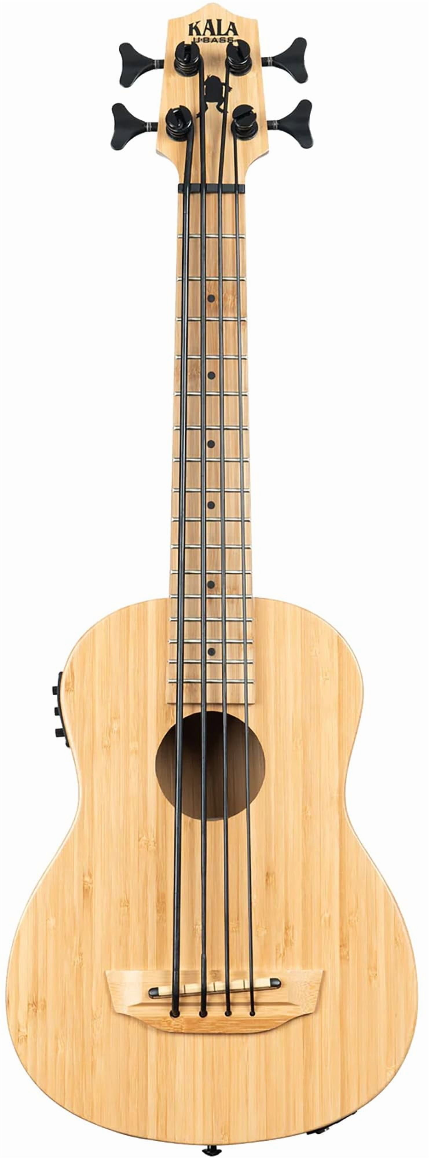 Kala UBASS-BMB-FS Bamboo Fretted Acoustic-Electric U-Bass Bundle with Case, Tuner, Austin Bazaar Instructional DVD, and Polishing Cloth