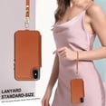 thumbnail image 3 of Wallet Case for Apple iPhone XS/ iPhone X, with Crossbody Shoulder Strap & Hand Wrist Cards Holder Zipper Pocket Stand Feature Full Protective Shockpoof Phone Case for iPhone XS/X, Brown, 3 of 7