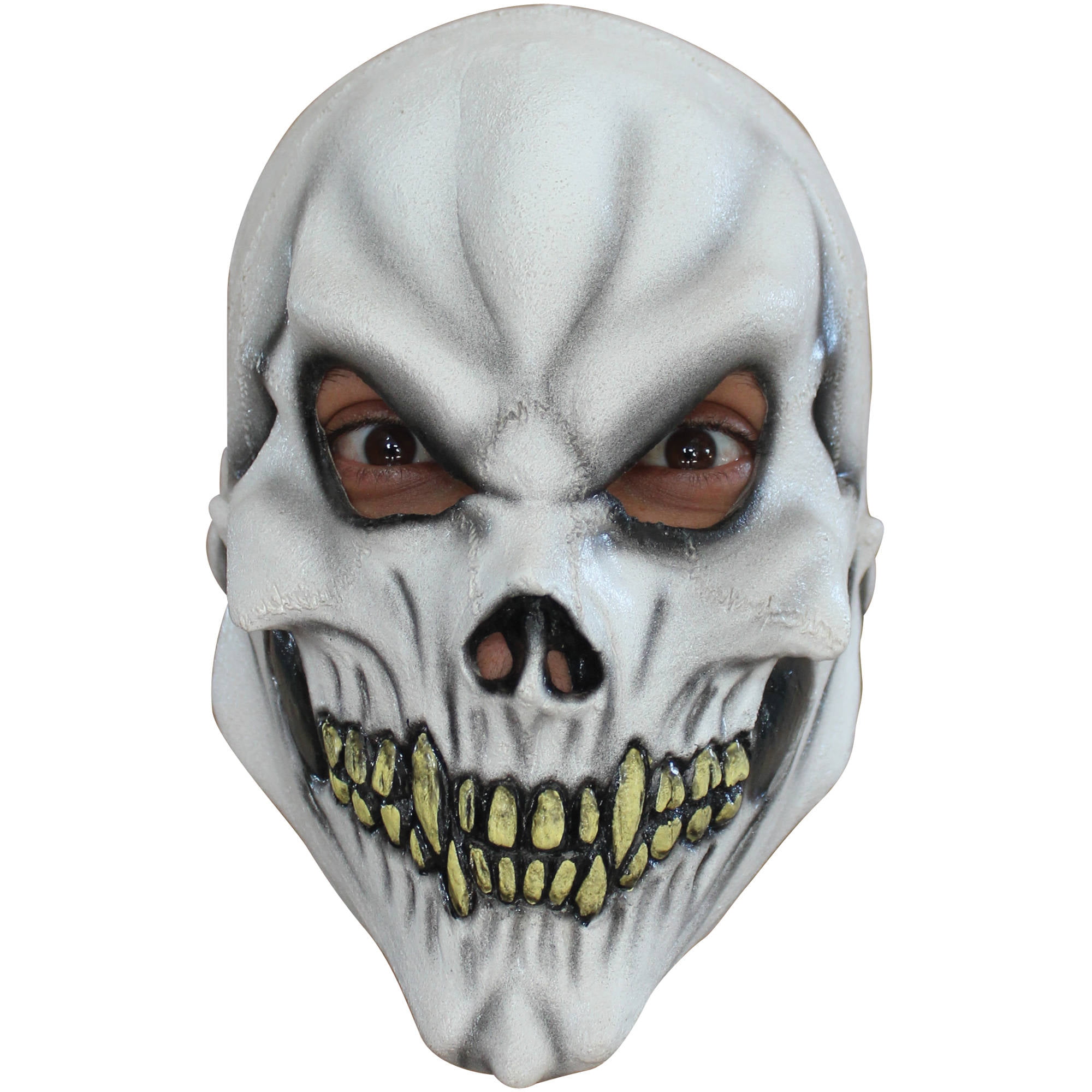 Skull Full Head Latex Mask Junior Kids Fancy Dress Halloween 