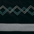 thumbnail image 5 of Chezmoi Collection Arden 4-Piece Modern Teal/Black/Gray Zigzag Stripe Embroidery Window Curtain Panel Set with Sheer Backing Valance Tassels, 120 inch x 84 inch, 5 of 9
