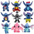 thumbnail image 4 of Figura de peluche de Stitch azul y rosa con dibujos animados, juguete de anime Lilo y Stitch de 20 cm, juguete de costura de Stitch, mochila escolar para niños, regalo de cumpleaños, 4 of 5