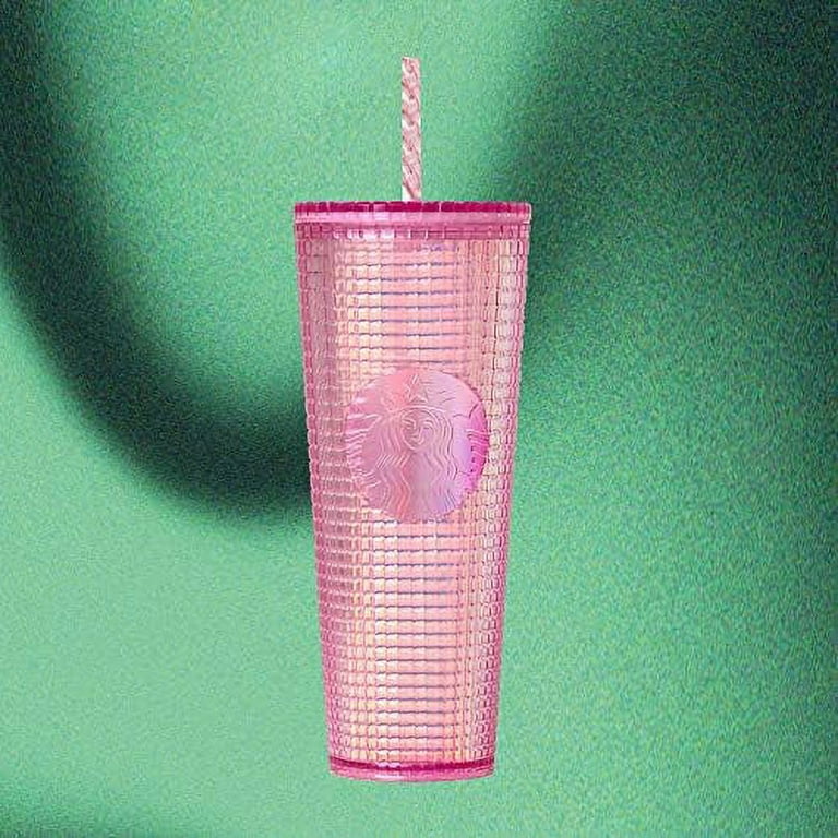 Starbucks WAVY BABY PINK Cold Cup Tumbler VENTI 24 oz With Straw & Lid