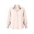 thumbnail image 5 of ClodeEU Women's Lapel Collar Button Down Striped Long Sleeve Shirt,Casual Loose Blouse ,Women's Plus L, 5 of 5