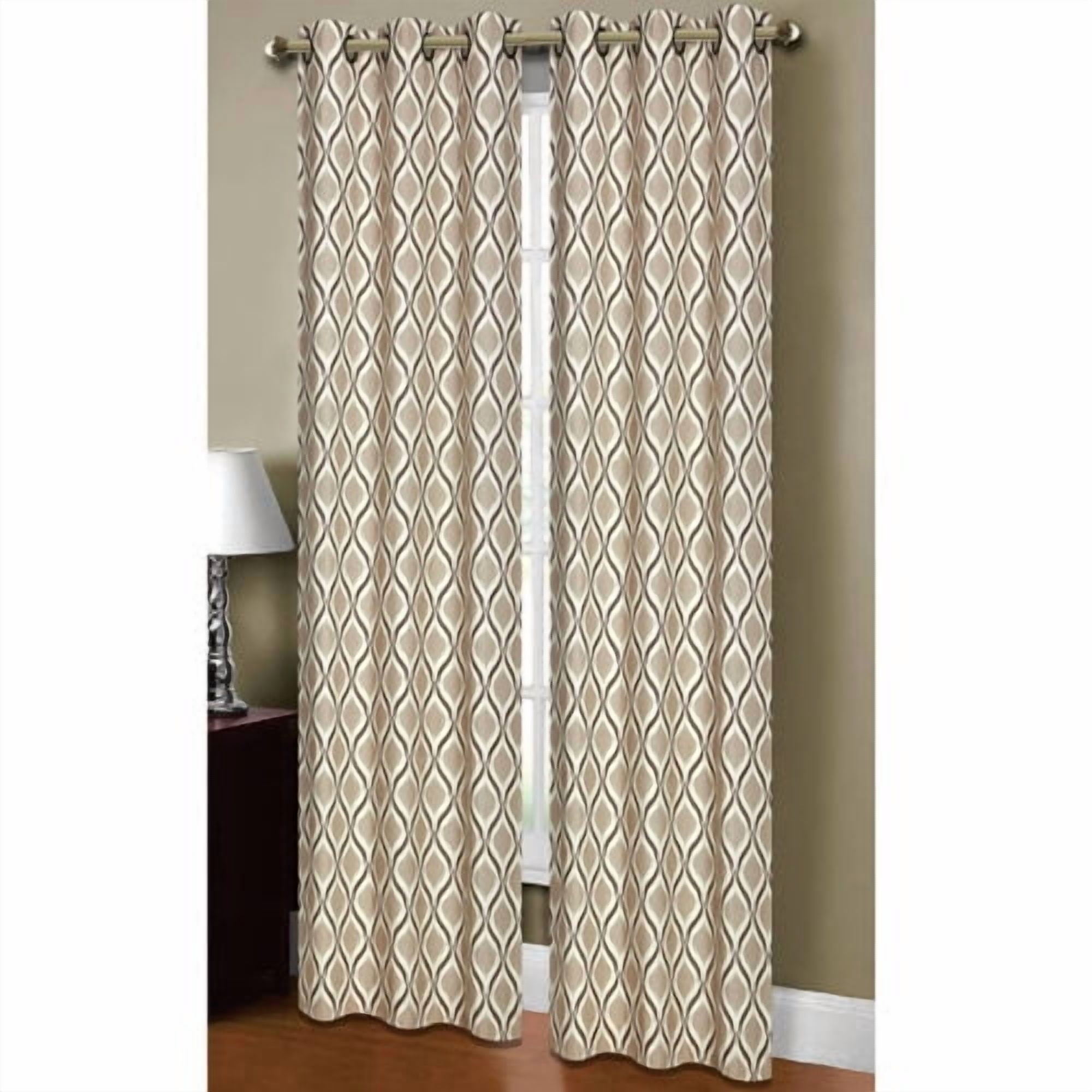 Malden Printed Cotton Blend 76 x 84 in. Grommet Curtain Panel Pair