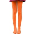 thumbnail image 4 of BLVB 2PC Girls Tights Women Dance Stockings Soft Footed Opaque Tights for Toddler, Kids and Women Orange, 4 of 7