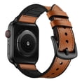thumbnail image 2 of Compatible with Apple Watch Band 45mm 44mm 42mm, Sweatproof Leather and Rubber Hybrid Band Strap Compatible with Series 7 6 5 4 3 2 1 SE, 2 of 7