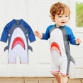 thumbnail image 4 of Toddlers Boys Rashguard Swimsuit One Piece Toddlers Zipper Baby Girls Bathing Suit Shark Swimwear Rash Guard Summer Surfing Suit UPF 50+ Swimming Costume, 4 of 8