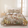 thumbnail image 3 of King Quilt Set 96''x106'', Fall Mushroom Lightweight Summer Bedspread Coverlet Set with 2 Pillow Shams, Watercolor Maple Leaf Farmhouse Breathable All Season Quilt Bedding for Bedroom/Guest Room, 3 of 9