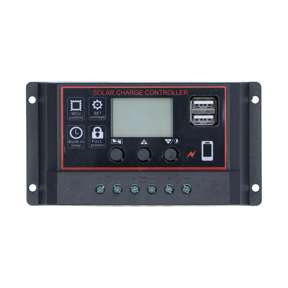 Controlador de carga solar, controlador de carga inteligente, pantalla LCD solar, controlador de carga USB, diseño fácil de usar
