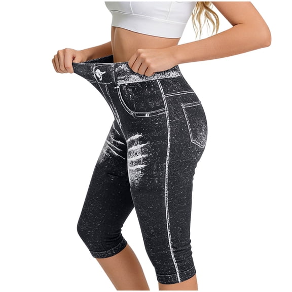 Drovellove Women's Plus Size High Waisted Yoga Capris – Casual Printed Lounge Pants with Loose Fit for Home, Sleep, or Outdoor Activities