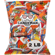 CANDYMAN Chocolate 2 Pound Bag of Fun and Mini Sized Chocolate Treats, Individually Wrapped Assortment of Candies for Parties and Holidays