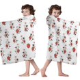 thumbnail image 4 of Cow and Strawberry White Pattern Hooded Bath Towel Wrap for Teens Ages 3 To 12, Soft Lightweight Quick Dry Microfiber Bath Beach Pool, 50"x30", 4 of 6
