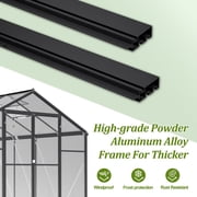 LZBEITEM 12x8 Outdoor Greenhouse, Walk-in Polycarbonate Green House with Aluminum Frame for Backyard, Black