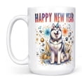 thumbnail image 2 of Happy New Year with Siberian Husky Fireworks Holiday Xmas Winter 2025 Mug Husky Dog Lover Gifts Coffee Tea Cup - 00025, 2 of 4