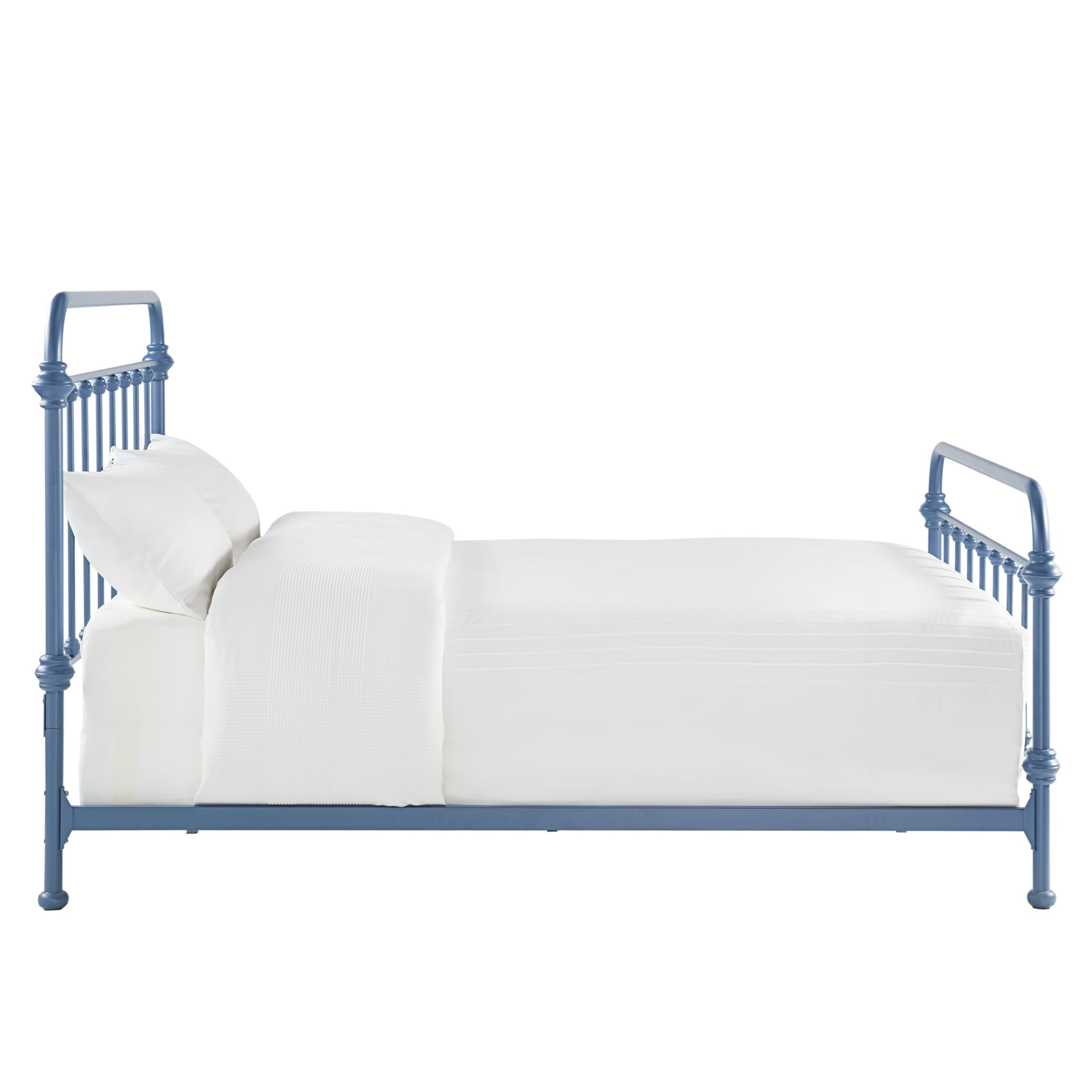 Weston Home Nottingham Metal Queen Bed, Blue Steel