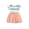 thumbnail image 2 of Douhoow 2-10Y Girls Dress Cute Striped Princess Short Sleeve Dress Summer Toddler Tutu Dress, 2 of 9