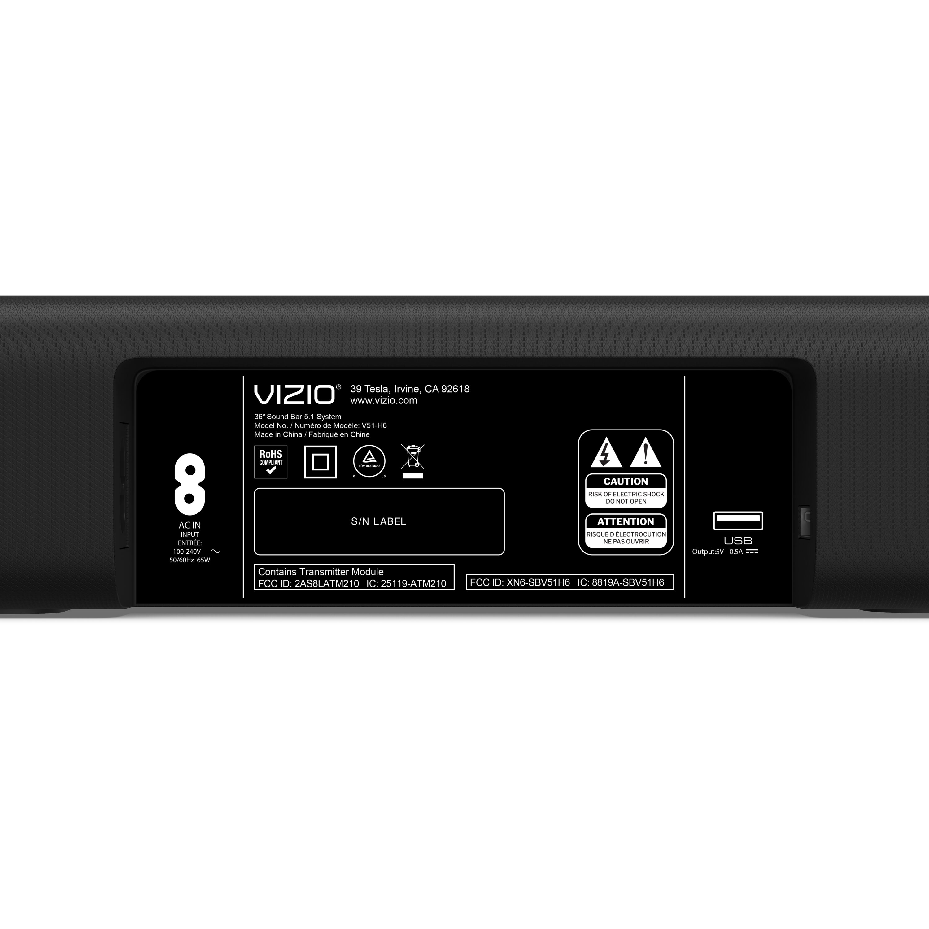VIZIO V-Series 5.1 Home Theater Sound Bar with DTS Virtual:X, Bluetooth,  HDMI ARC V51x-J6