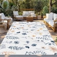 thumbnail image 2 of Blue Yellow Spring Floral Outdoor Rug for Patio/Deck/Porch, Non-Slip Large Area Rug 3 x 5 Ft, Watercolor Botanical Flowers Indoor Outdoor Rugs Washable Area Rugs, Reversible Camping Rug Carpet Runner, 2 of 8