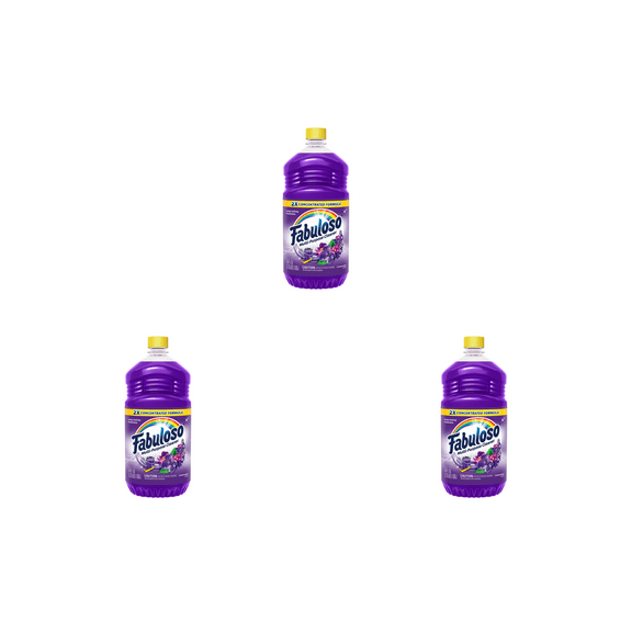 Fabuloso Lavender Multi-Purpose Cleaner, 2X Concentrated, (19 fl oz) x 3 Pack – Tough Clean, Lavender Fresh, Eco Smart