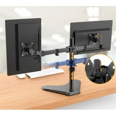 Ergotron DS100 Dual Monitor Stand - Vertical Stack Mount For 2 Screens Up To 27", 23 Lbs Each, VESA Compatible