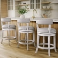 thumbnail image 4 of New Ridge Home Goods 26" Counter-Height Bar Stool, White Wood with Gray Faux Leather Seat and Back, 4 of 8