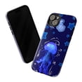 thumbnail image 3 of Glow Blue Jellyfish Phone Case, Ocean Sea Creature & Star Pattern Cover for iPhone 17 16 15 14 13 12 11 Pro Plus Mini, 3 of 6
