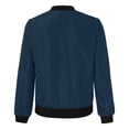 thumbnail image 4 of Kids Zip Bomber Jacket with Pockets, Waterproof Windproof Long Sleeve Outdoor Coat for Boys Girls Ages 5-16 Fall Casual Outerwear Navy 15 Years, 4 of 9