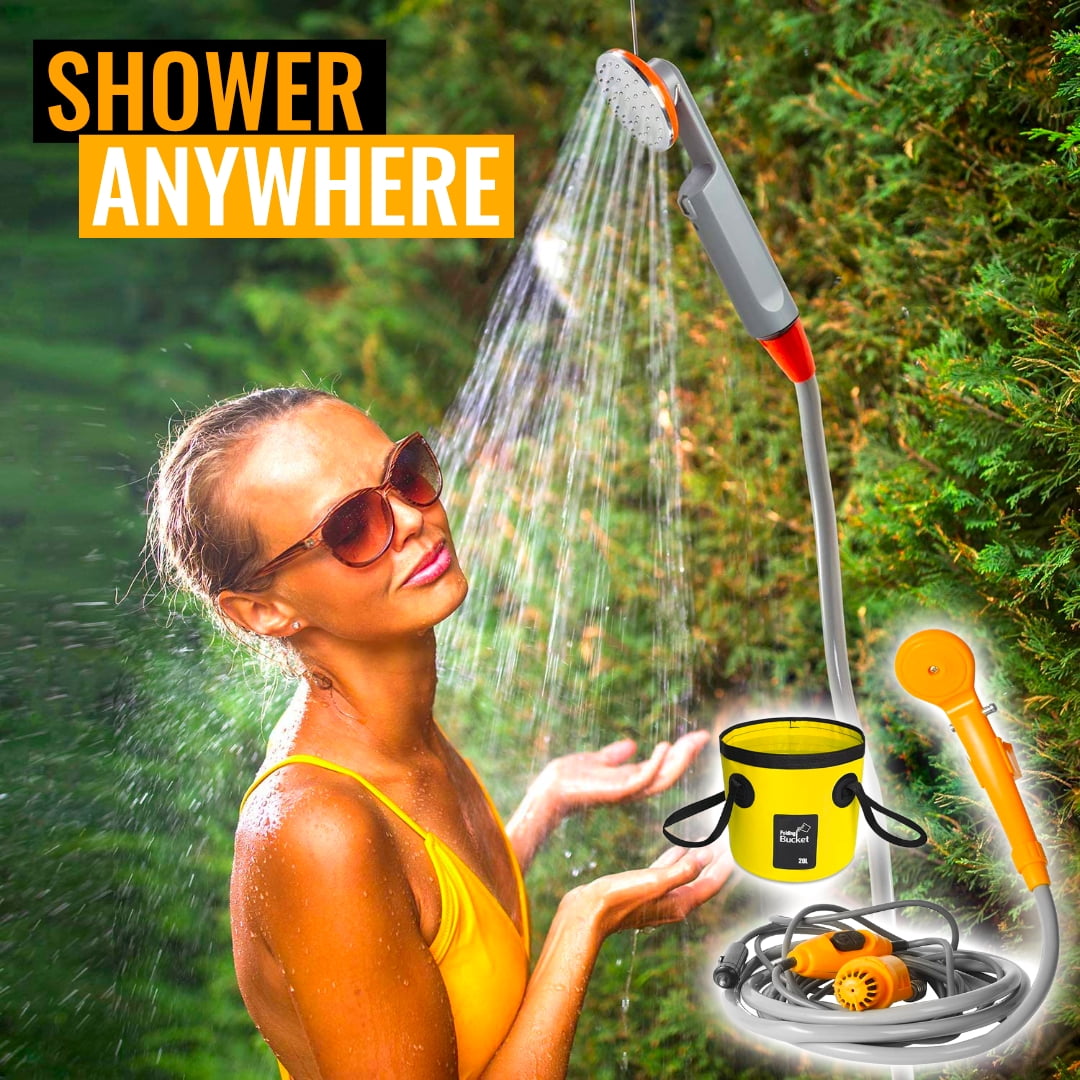 E-Shower - Portable Outdoor Camping Shower (Orange) - Walmart.com