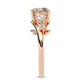 thumbnail image 3 of AFFY Solitaire Bypass Floral Engagement Ring for Women, Center 7.5mm Round Cut Lab Created Moissanite Ring in 10K Solid Rose Gold Size-10, 3 of 6