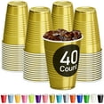 thumbnail image 5 of DecorRack Gold Disposable Plastic Cups, 12 fl oz, 40 Count, 5 of 6