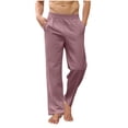 thumbnail image 2 of Elvqul Mens Pants Big and Tall Mens Straight Leg Trousers Yoga Pants Relaxed Fit Casual Classic Fit Solid Pockets, 2 of 7