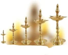 Brass Traditional Kerala Samai/Oil Lamp/Diya/Deepak/Dhoop/Jyoti For Pooja/Aarti/Decoration (Approx. 10 inch)