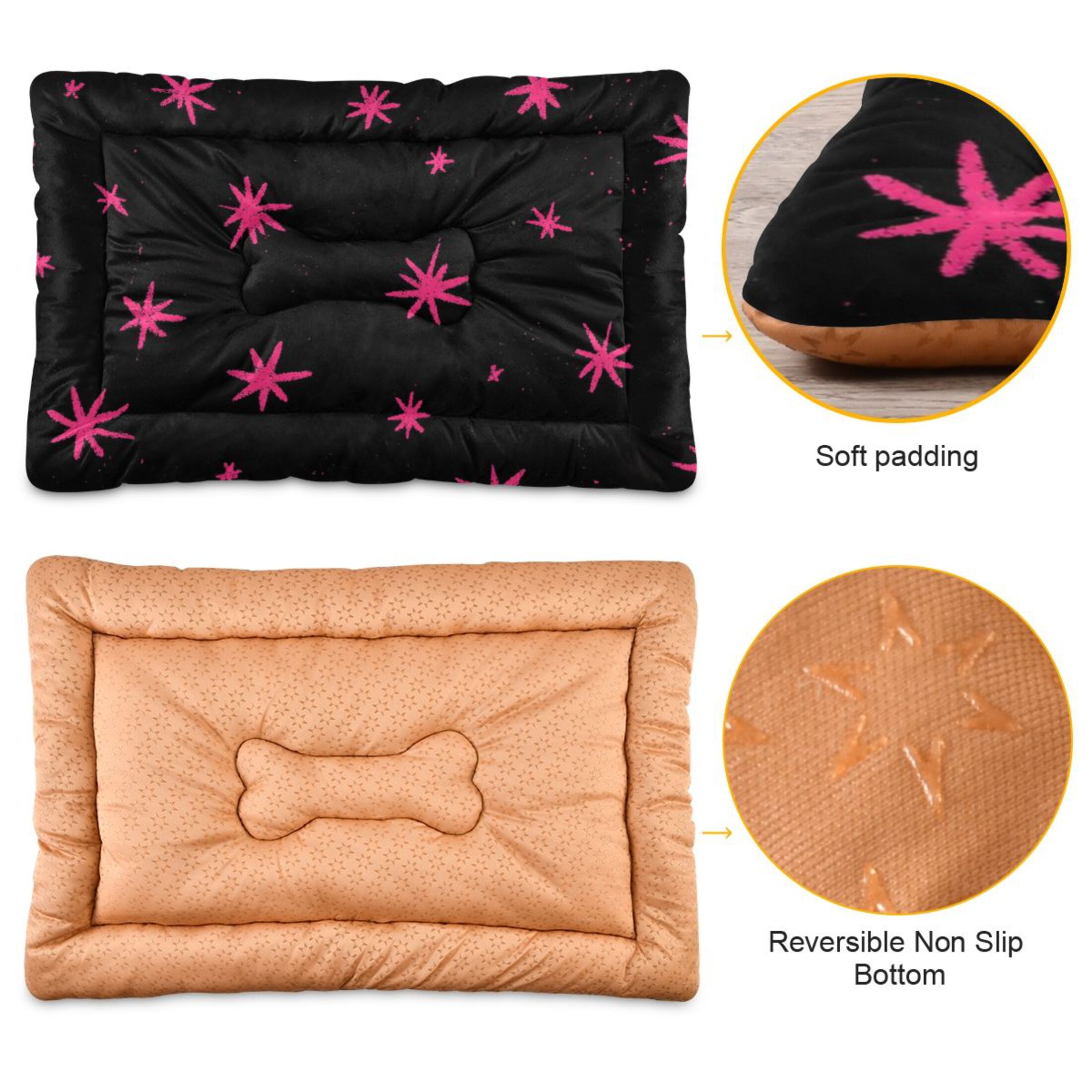 Cozy Mat Pet Bed Indoor Outdoor Warm Soft For Cat Dog Puppy(S/M) Hand-drawn Stars