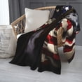 thumbnail image 2 of PHELIKA American Flag Dark Horse 01 All Season Soft Throw Blanket Lightweight Flannel Fleece Blankets 50"x40", 2 of 8