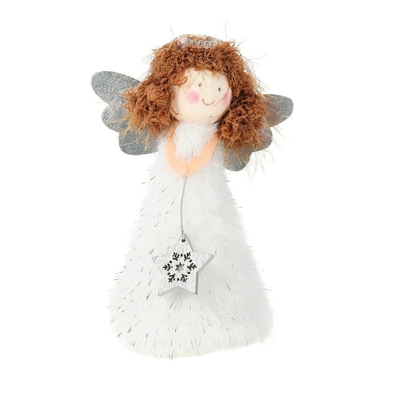 Minkissy Treetop Angel Christmas Tree Topper White Plush 1Pack