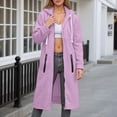 thumbnail image 3 of Resicozy Long Hoodies for Women Zip Up Oversized Long Sleeve Sweatshirt Winter Hoodie Dress with Pocket Light Purple L, 3 of 6