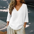 thumbnail image 2 of 3/4 Sleeve Tops for Women Casual Work Blouse, 2 of 6