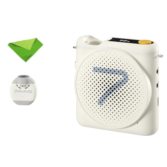 Amplificador de voz 7RYMS WA2 para profesores con micrófono inalámbrico blanco
