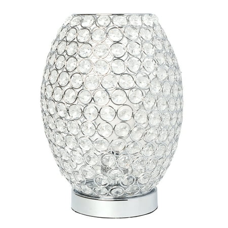Elipse Crystal Decorative Curved Accent Uplight Table Lamp Chrome - Elegant Designs