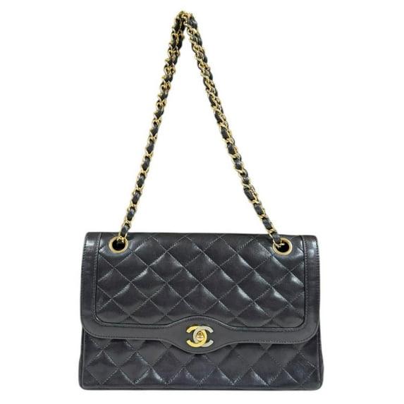 Pre-Owned Chanel Paris Limited Edition Matelasse Shoulder Bag Lambskin Black Women's... (Fair)