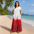 thumbnail image 4 of Women's Summer Ombre Gradient Jumpsuit, Casual Wide Leg Bib Overalls with Pockets, Loose Fit Sleeveless Boho Rompers Long Pants, 4 of 7