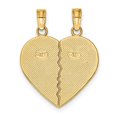 thumbnail image 5 of Auriga Fine Jewelry 14K Yellow Gold BEST FRIENDS Break-a-part Heart Charm for Women, 5 of 6