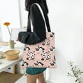 thumbnail image 7 of DouZhe Reusable Grocery Bags, Funny Pandas Pink Lightweight Polyester Canvas Cloth Tote Bag for Travle Gym Shopping School, 15" x 16", 7 of 7