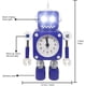 thumbnail image 2 of Reloj despertador robot, reloj despertador silencioso de metal inoxidable con ojos iluminados y brazo giratorio, regalo para niños (azul), 2 of 5