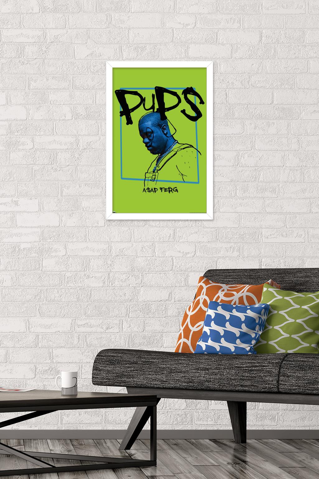 A$AP Ferg - Pups Wall Poster, 14.725" x 22.375", Framed