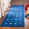 thumbnail image 2 of SAFAVIEH Kids Colorful Polka Dots Runner Rug, Navy, 2'3" x 6', 2 of 10