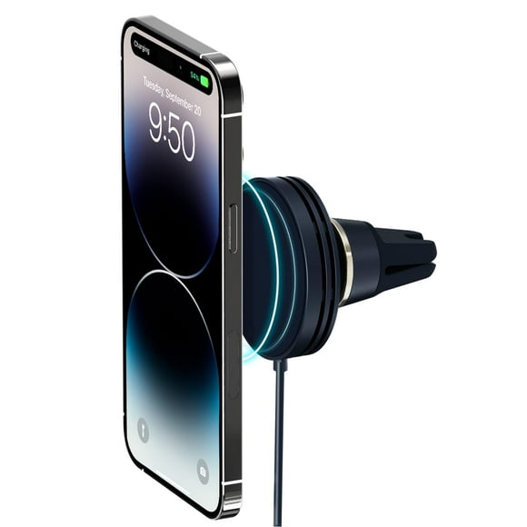 iOttie Velox Mini MagSafe Compatible Air Vent Car Mount in Midnight Blue with Wireless Charging. Compatible with MagSafe iPhones Including iPhone 12/13/14/