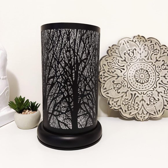 9.5'' touch lamp,Essential Oil Burner,Fragrance Wax Melts Warmer,Black Forest table decor