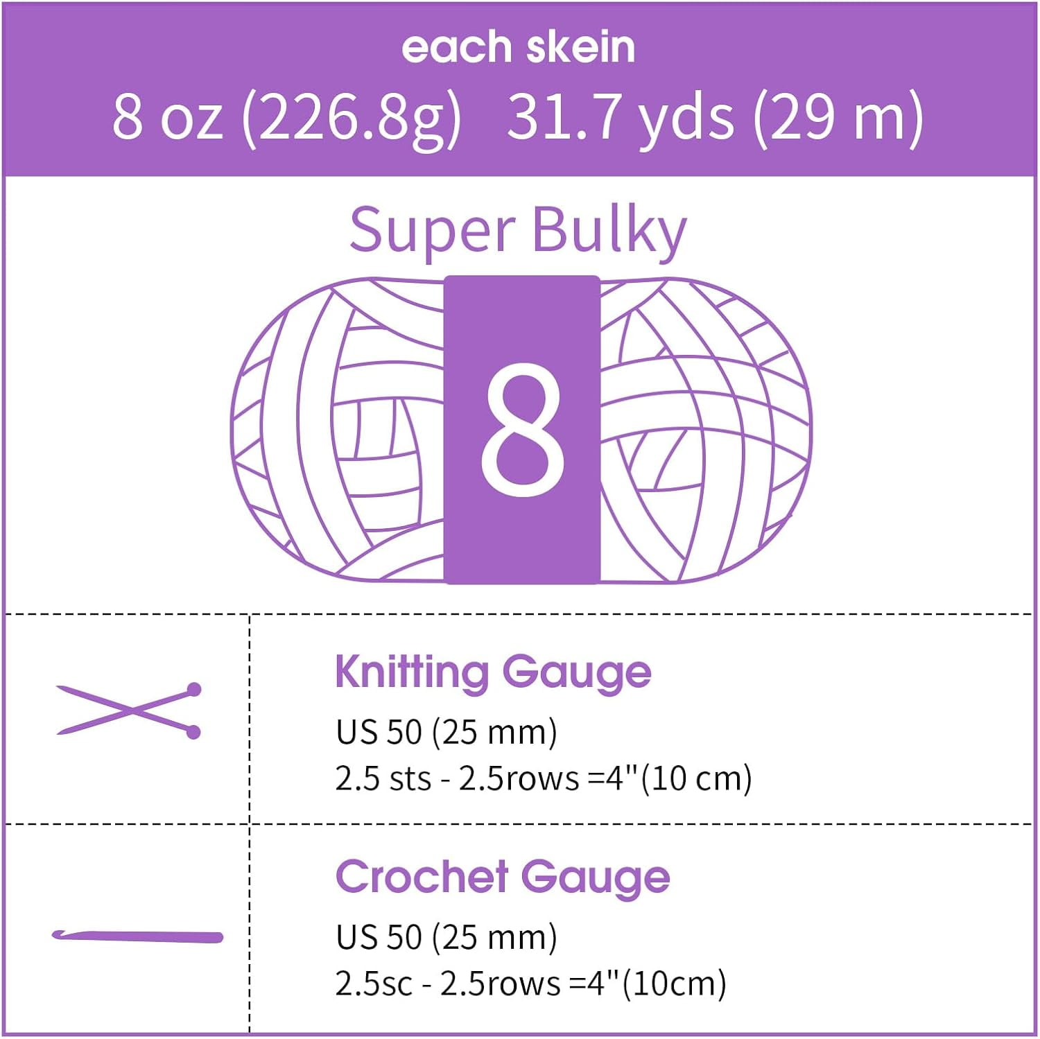 Purple Chunky Chenille Yarn for Crocheting, Bulky Thick Fluffy Yarn for Knitting,Super Bulky Chunky Yarn for Hand Knitting Blanket, Soft Plush Yarn, 2 Jumbo Pack (27 yds,8 oz Each Skein)